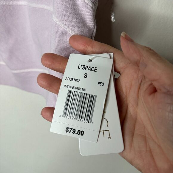 NWT L*Space Out Of Bounds Peony Lilac Crop Scoop Neck Racerback Sports Bra S - Picture 5 of 15